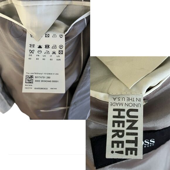 Hugo Boss The Jam76/Sharp1 Men Suit Textured Stripe Wool 48R 38-40x29 USA Made - Picture 9 of 14